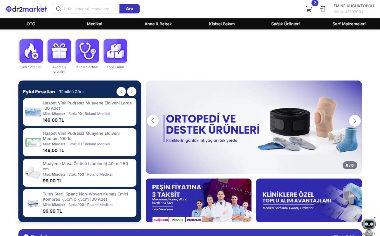 İhtiyacınız olan her türlü klinik sarf malzemesini tek noktadan temin edin.