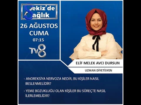 Yeme Bozuklukları Nelerdir ? - Uzman Diyetisyen Elif Melek Avcı Dursun 8'de Sağlık - TV8