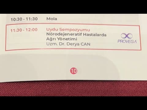 Nörodejeneratif hastalıklarda ağrı yönetimi